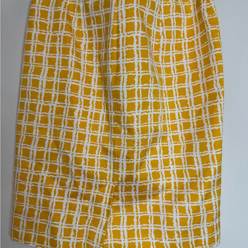 Talbots bright Yellow and white Checkered Skirt cotton in size 8P - Picture 4 of 11